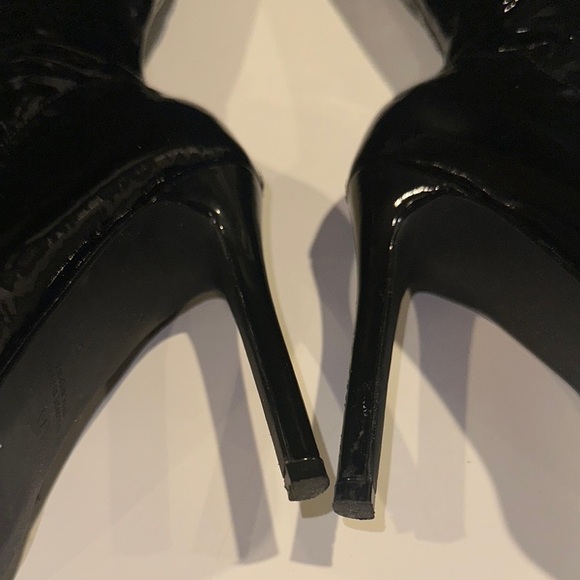Black Over-the-Knee Patent Stiletto Boots, Size 7 - Picture 8 of 8